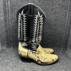 Cowtown Boots Python Snakeskin Leather Western Cowboy Riding Boots Mens Size 7 D